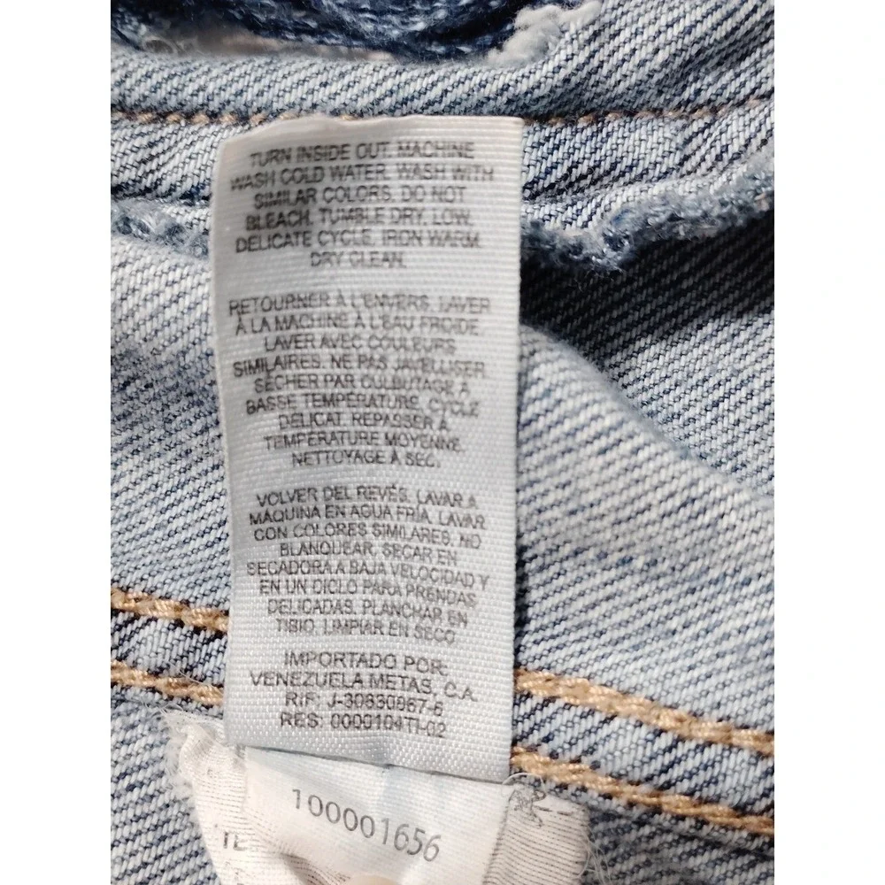 Garage Girlfriend Denim Jacket Womens Small Medium Wash Blue‎ Stretch Jean Coat